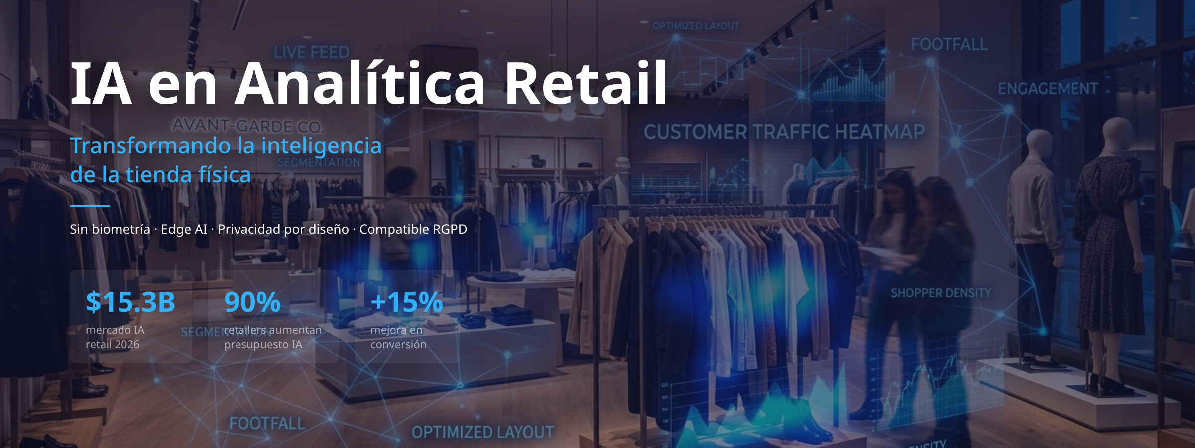 inteligencia artificial retail dashboard tienda física conteo personas heatmaps